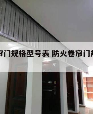 防火卷帘门规格型号表 防火卷帘门规格型号表图片