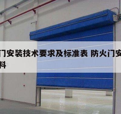防火门安装技术要求及标准表 防火门安装过程资料